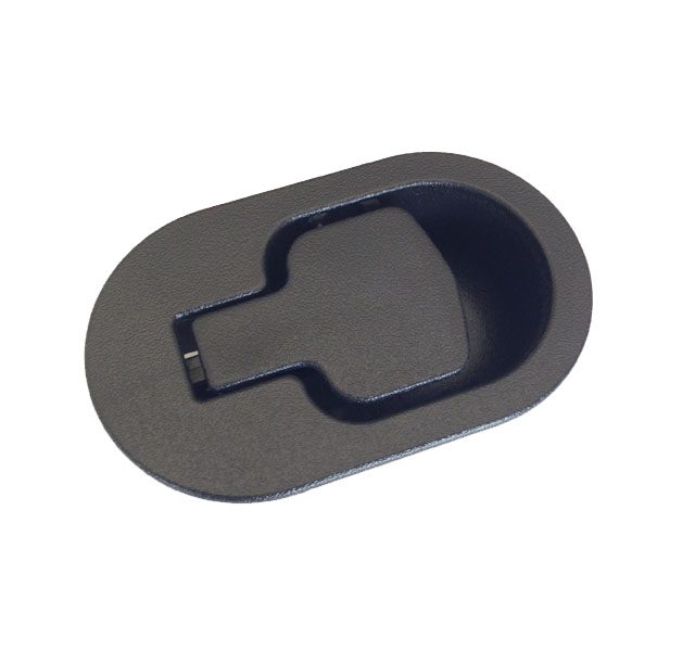 Recliner handle black plastic oval shape with 6mm barrel H1370